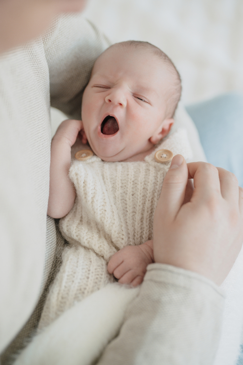 Babyshooting Nelio, Neugeborenes zart gebettet